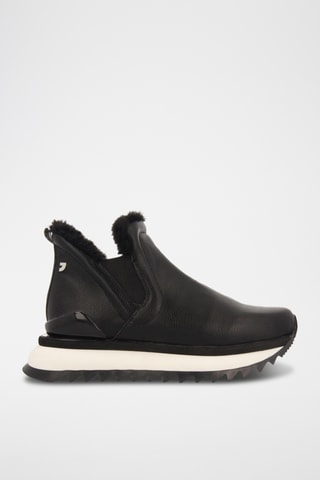 Gevoerde Platform Chelsea Boots - Zwart