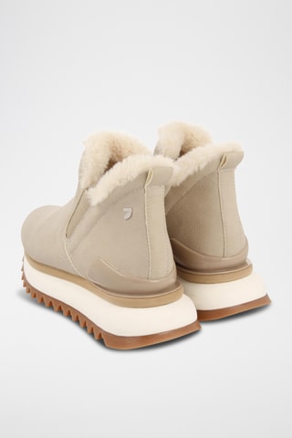 Gevoerde Platform Chelsea Boots - Taupe