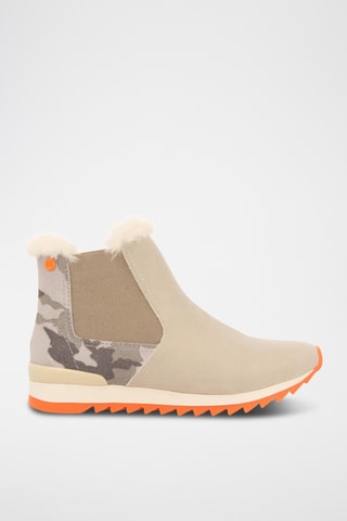 Gevoerde Chelsea Boots - Beige en Oranje