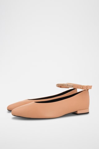 Leren Mary Janes - Beige