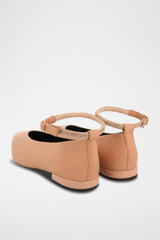 Leren Mary Janes - Beige