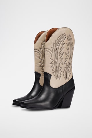 Leren Cowboylaarzen - Ecru