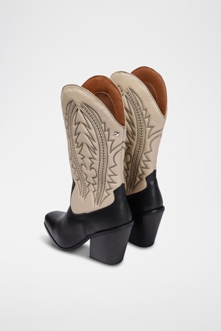 Leren Cowboylaarzen - Ecru