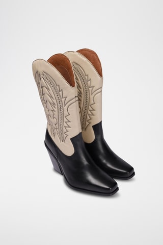 Leren Cowboylaarzen - Ecru