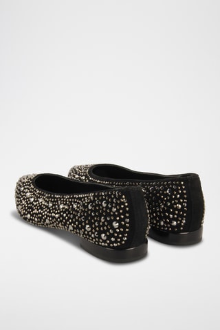 Nubuck Ballerina's - Zwart