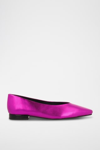 Leren Ballerina's - Fuchsia