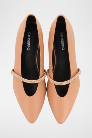 Leren Ballerina's - Zalmroze