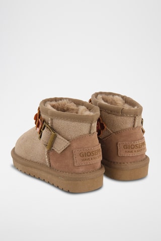 Gevoerde Nubuck Enkellaarzen - Taupe