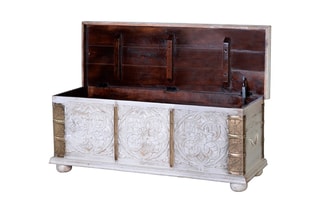 Coffre Blanc et doré