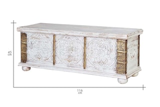 Coffre Blanc et doré