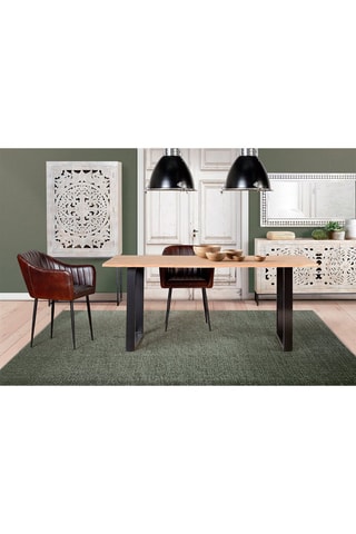 Table à manger - Naturel et noir