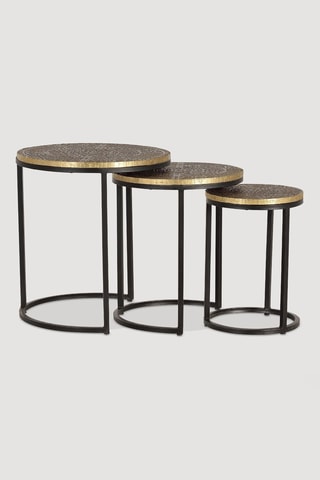 3 tables gigognes -  Doré et noir