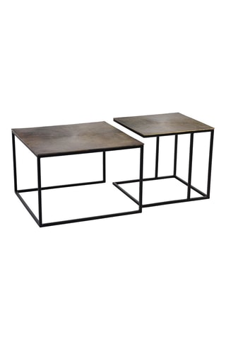2 tables gigognes - Noir et cuivré