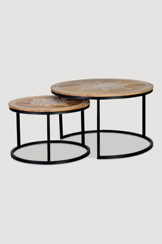 2 tables gigognes - Naturel et noir