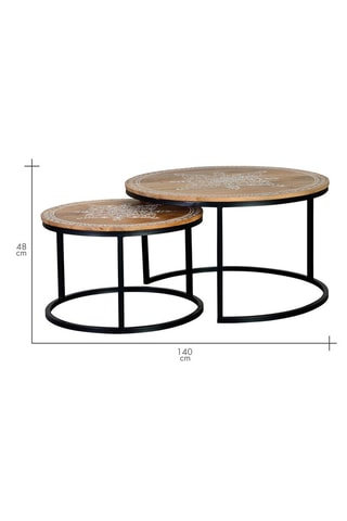 2 tables gigognes - Naturel et noir