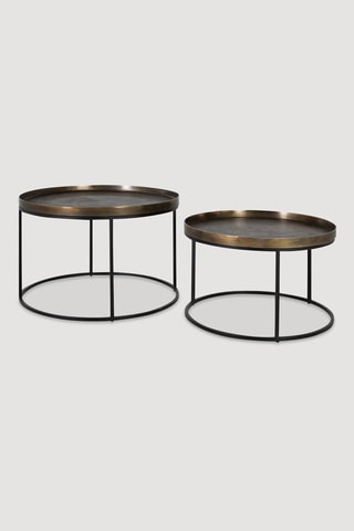 2 tables gigognes - Doré et noir