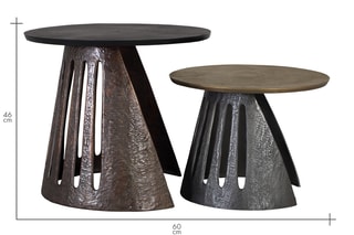 2 tables gigognes - Marron et noir