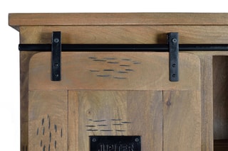 Armoire 4 portes - Naturel et noir