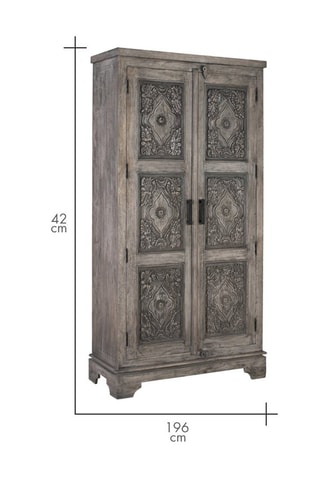 Armoire 2 portes en manguier massif - 100 x 196 x 42 cm