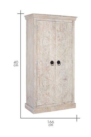 Armoire 2 portes en manguier - 90 x 166 x 40 cm
