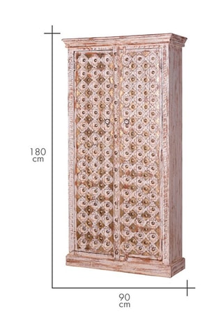 Armoire 2 portes - Naturel et doré