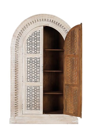 Armoire 2 portes - Blanc décapé