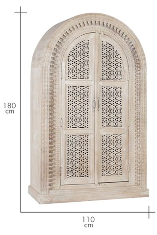 Armoire 2 portes - Blanc décapé
