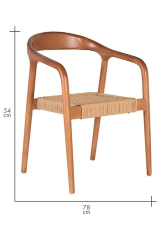 2 chaises en hévéa - 57 x 78 x 54 cm