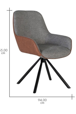 2 chaises pivotantes - Gris chiné et marron