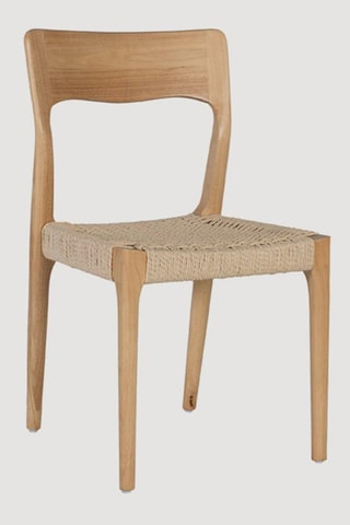 2 chaises en hévéa - 45 x 82 x 47 cm