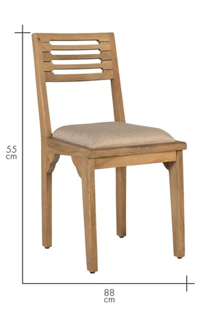 2 chaises en manguier massif - 48 x 88 x 55 cm