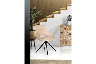 2 chaises pivotantes - Beige et noir
