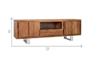 Meuble TV 4 portes - Naturel