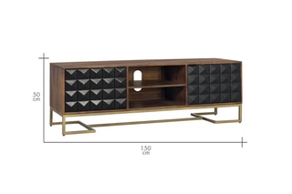 Meuble TV 2 portes en manguier - 50 x 150 x 40 cm