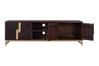 Meuble TV 2 portes en manguier - 57 x 180 x 42 cm