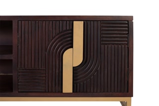 Meuble TV 2 portes en manguier - 57 x 180 x 42 cm