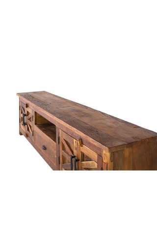 Meuble TV 4 portes en bois - 220 x 60 x 40 cm