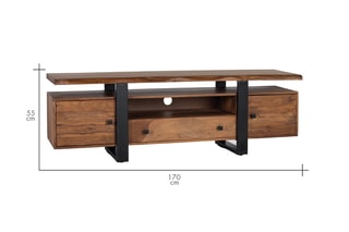 Meuble TV 2 portes - Marron