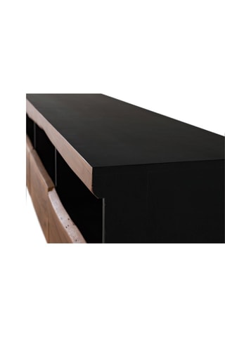 Meuble TV 3 tiroirs - Naturel et noir