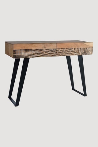 Console 2 tiroirs - 
Naturel et noir