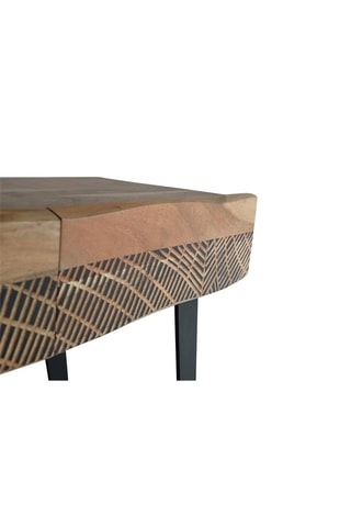 Console 2 tiroirs - 
Naturel et noir