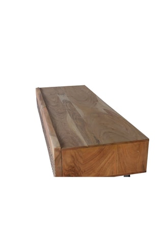 Console 2 tiroirs - 
Naturel et noir