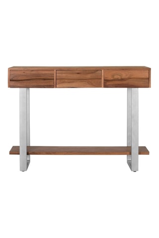 Console 3 tiroirs - Naturel et blanc