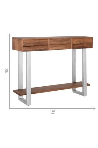 Console 3 tiroirs - Naturel et blanc