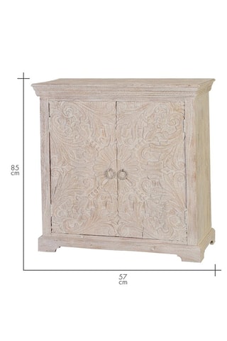 Commode 2 portes - Blanc vieilli