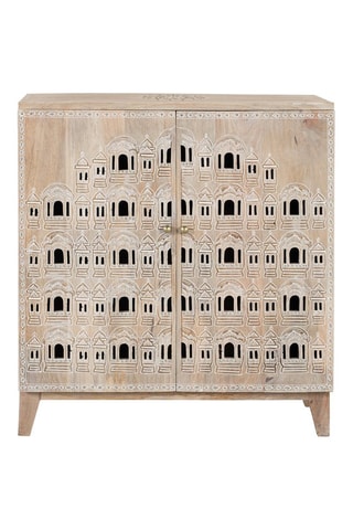 Commode 2 portes en manguier - 71 x 77 x 33 cm