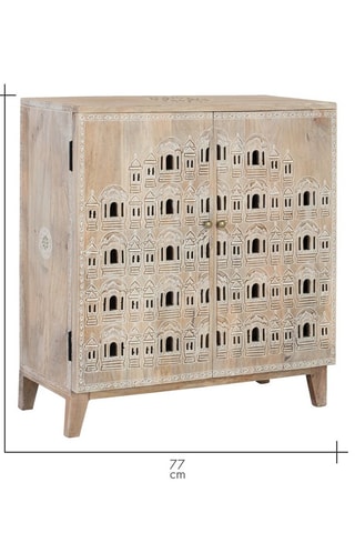 Commode 2 portes en manguier - 71 x 77 x 33 cm