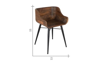 Tabouret de bar en teck - 45 x 70 x 40 cm