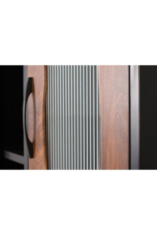 Vitrine 2 portes - Noir et naturel