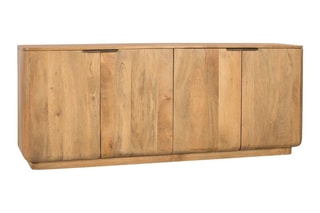 Buffet 4 portes en bois de manguier - 175 x 70 x 45 cm